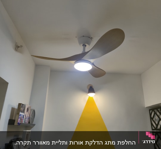מאוורר תקרה וגוף תאורה